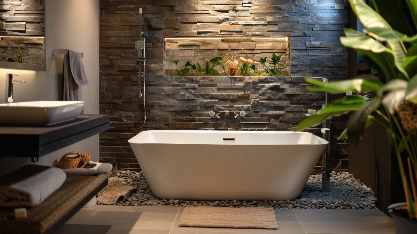 a beautiful tub in bathroom